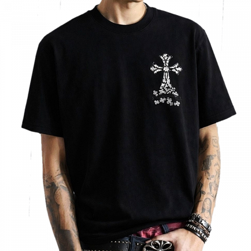 Chrome Hearts 세메터리 멀티 로고 홀스슈 숏 슬리브 티셔츠