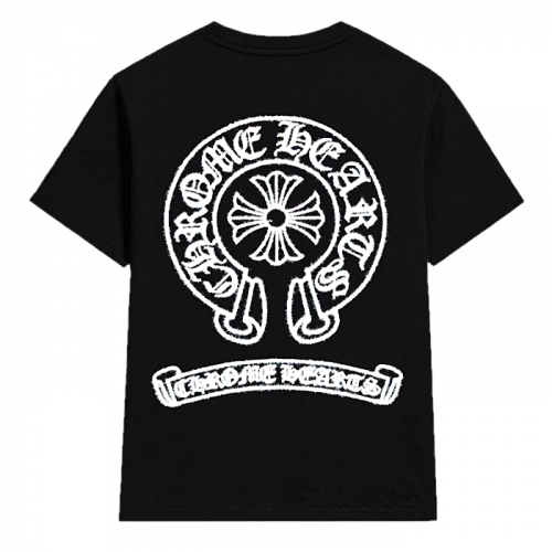 Chrome Hearts 부크레 홀스슈 스크롤 백 자수로고  숏 슬리브