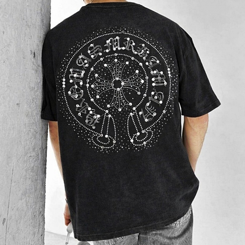Chrome Hearts  스터드나 큐빅디테일 숏 슬리브 티셔츠
