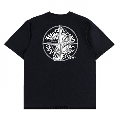STONE ISLAND 싸인팬 패턴 로고 티셔츠