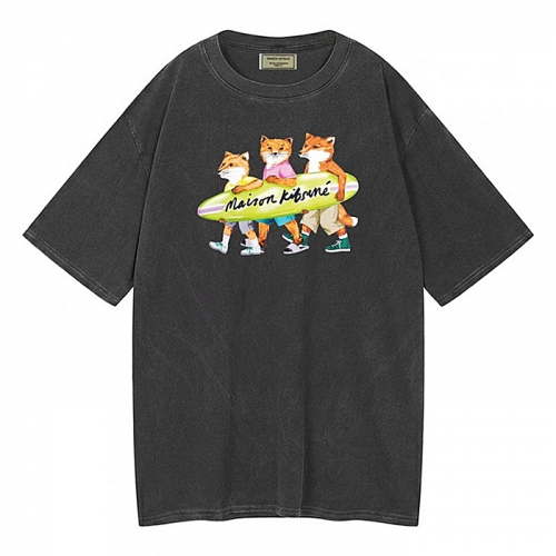 MAISON KITSUNE 서핑 폭스 피그먼트 반팔 티셔츠 398