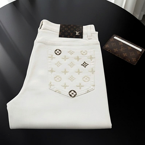 LOUIS VUITTON 모노그램 포인트 화이트 팬츠