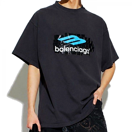 BALENCIAGA 로고 디테일 반팔 티셔츠