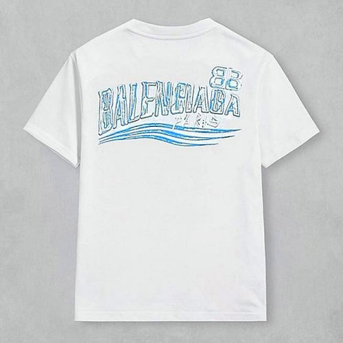 BALENCIAGA BB 멀티 로고 자수 빈티지 코튼 숏 슬리브