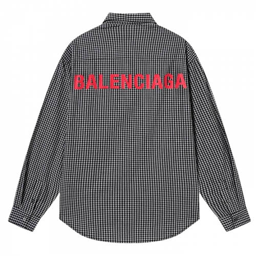 BALENCIAGA 로고 깅엄 체크 셔츠 8014