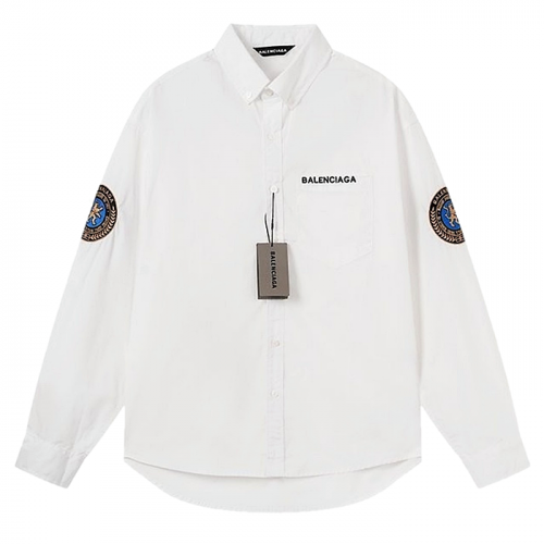 BALENCIAGA 월계수 자수 패치 로고 셔츠 8004