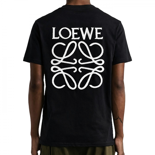 LOEWE 아나그램 백 올자수 로고 숏 슬리브 티셔츠