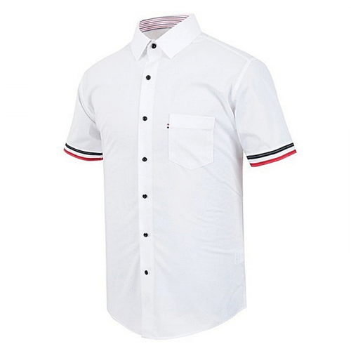 THOM BROWNE 삼색 소매 반팔 셔츠