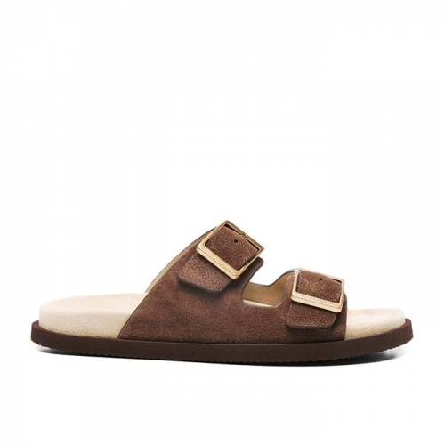 BRUNELLO CUCINELLI 버클 스트랩 샌들 - 브라운
