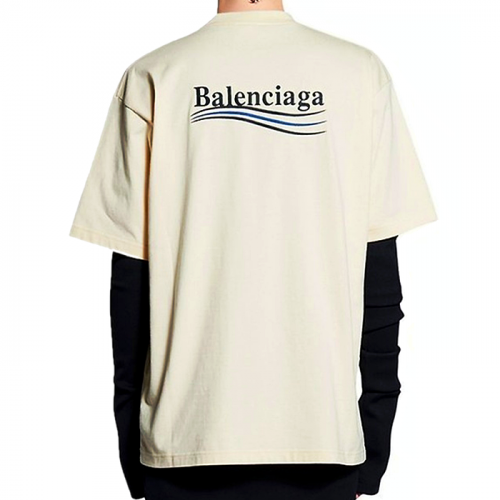 BALENCIAGA 웨이브 자수 로고 반팔티셔츠
