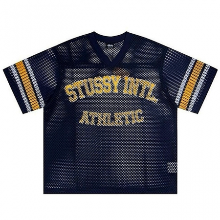 STUSSY 아틀레틱 매쉬 티셔츠 - 네이비