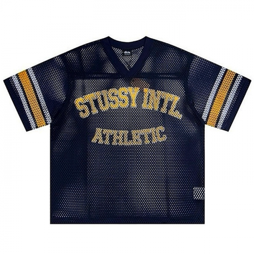 STUSSY 아틀레틱 매쉬 티셔츠 - 네이비
