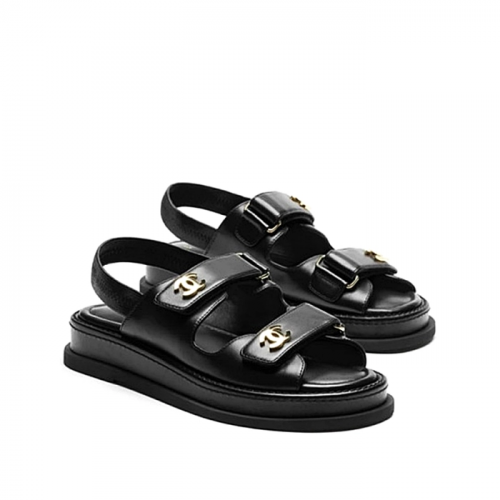CHANEL CC로고 벨크로 샌들