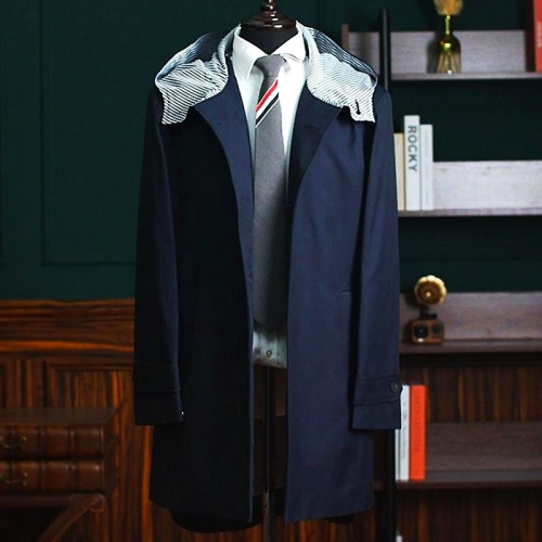 THOM BROWNE 클래식 트렌치 후드 코트