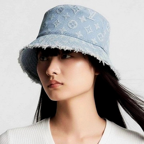 LOUIS VUITTON 모노그램 자가드 데님 버킷햇