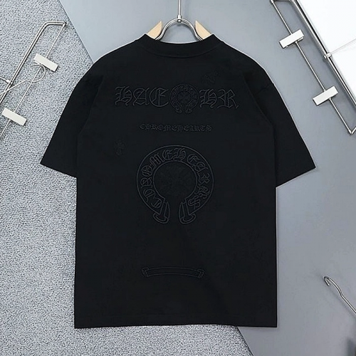 Chrome Hearts 말발굽 십자가 자수로고 라운드 티셔츠