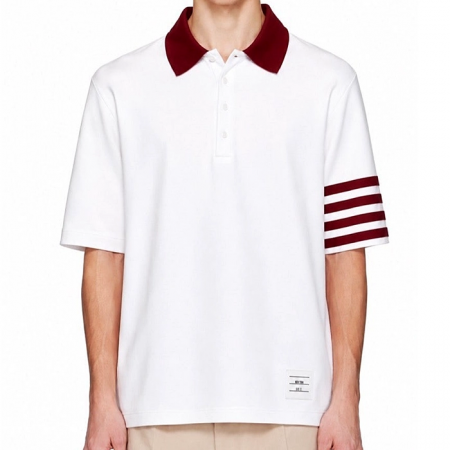 THOM BROWNE 4바 릴랙스드 PK 티셔츠