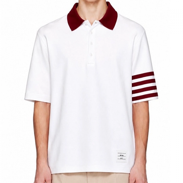 THOM BROWNE 4바 릴랙스드 PK 티셔츠