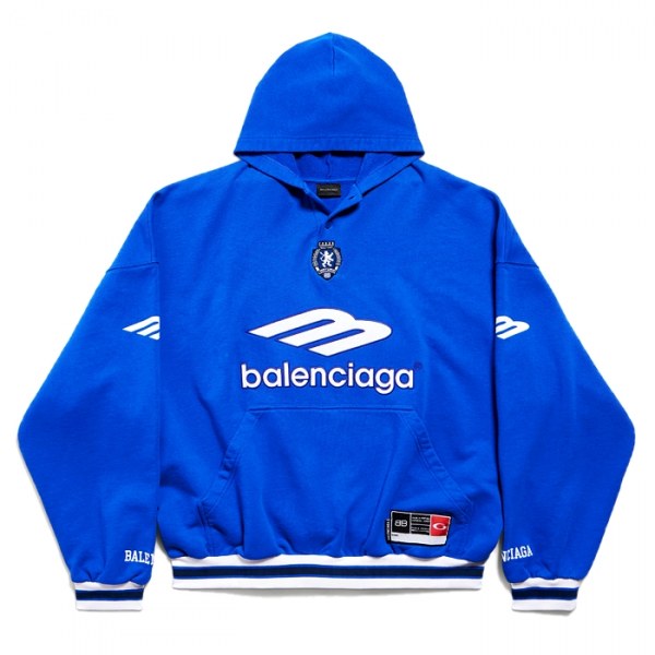 BALENCIAGA 3B 풋볼 폴로 후디 - 로얄블루