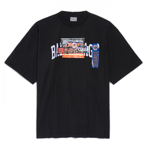 BALENCIAGA 범퍼 스티커 미디엄 핏 티셔츠