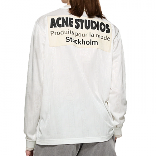 Acne Studios 로고 스포츠 저지 탑 화이트