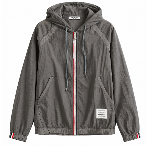 THOM BROWNE 백 사선 홀겹 바람막이