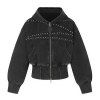 SAINT LAURENT 스터드 워싱 후드집업