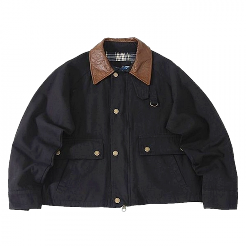 Polo ralphlauren 레더 카라 왁스 헌팅 자켓