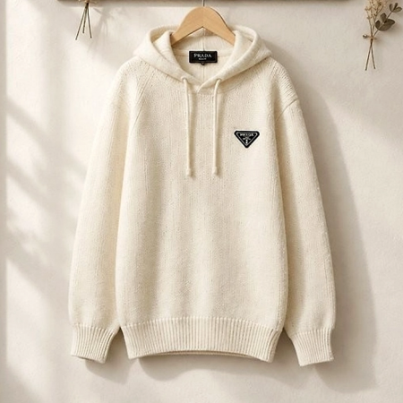 PRADA 베이직 니트 후드