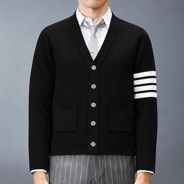 THOM BROWNE 밀라노 4바 브이넥 가디건