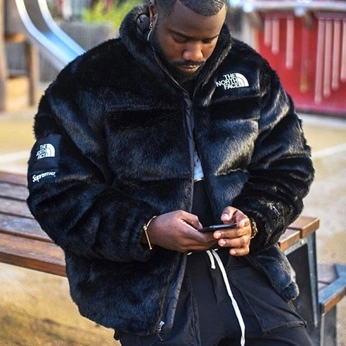 SUPREME x THE NORTH 폭스 퍼 눕시 자켓