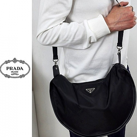 PRADA 디본 투 라인 크로스백
