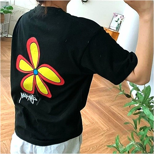 스투시 피그먼트 플라워 티
