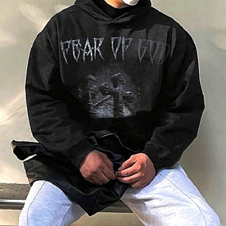 피어오*갓 FEAR OF GOD 십자가 워싱 후드
