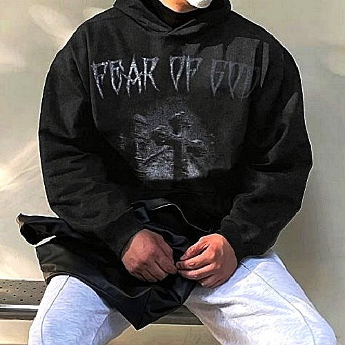 피어오*갓 FEAR OF GOD 십자가 워싱 후드