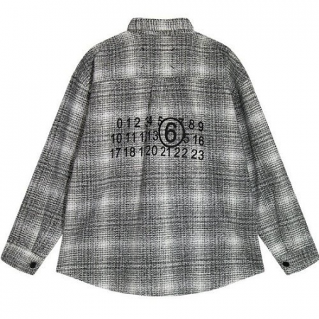 Maison Margiela 체크드넘버 울플란넬 셔츠