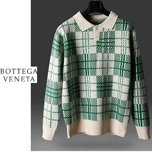 보테가베*타 BOTTEGA VENETA 체크 카라 울니트