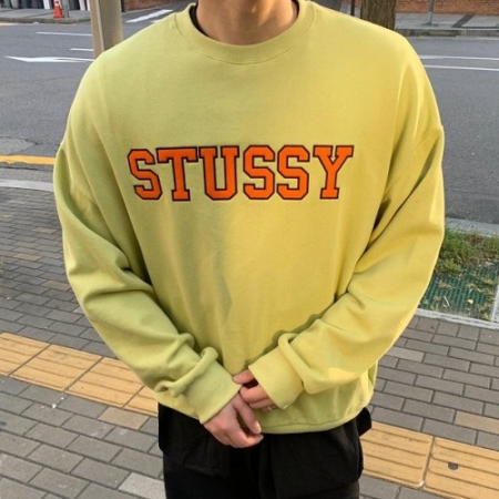 STUS*Y 릴렉스드 크루넥 맨투맨