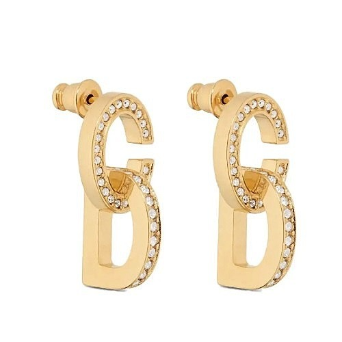 DIOR CD LOCK 골드 피니시 귀걸이