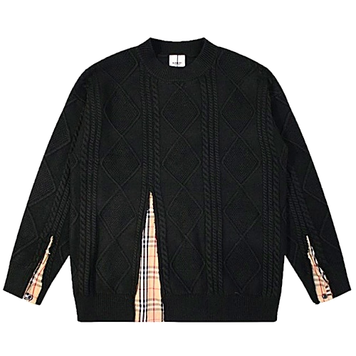 버*리 BURBERRY 데미지 울 체크 스웨터