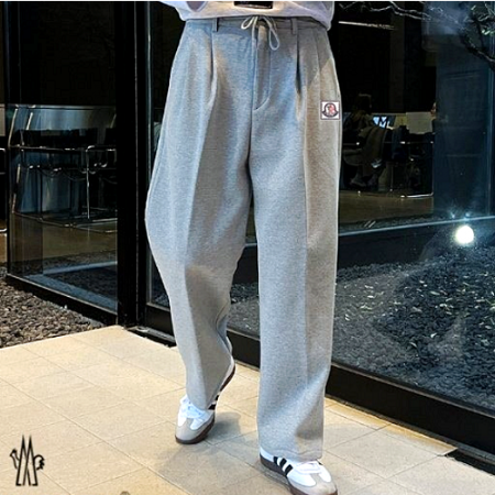 MONCLER 와이드 스트링 반밴딩 슬랙스
