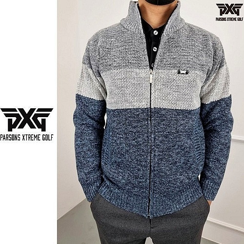 PXG 배색니트 집업