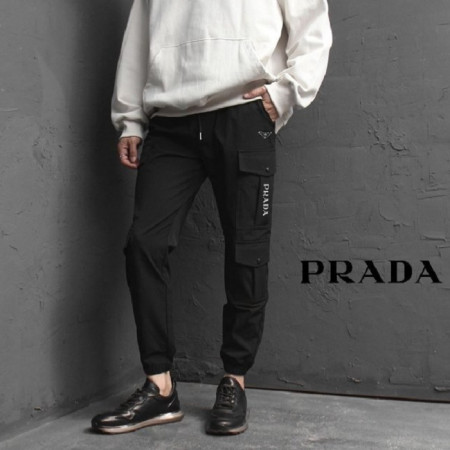 PRA*A   로고 쉐도우포켓 조거팬츠