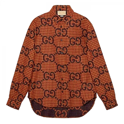 GUCCI 맥시쟈 카드 깅엄셔츠