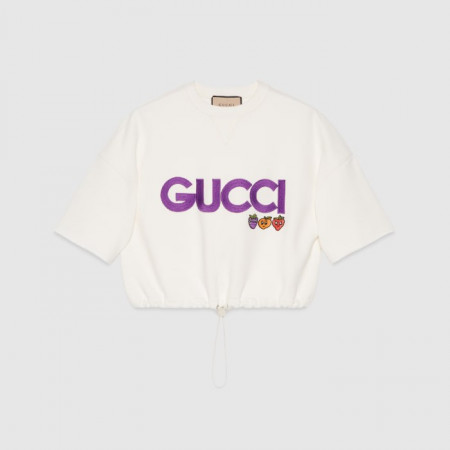 GUCCI 패치 코튼 저지 스웨트셔츠