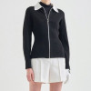 랑방 *랑   컨트라스트 칼라 니트 집업 가디건