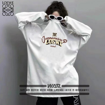LOE*E   그림자 레터링 디자인 긴팔티셔츠 (시보리없음)