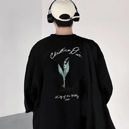 DI*R   마지막 잎새 디자인 긴팔티셔츠 (시보리없음)