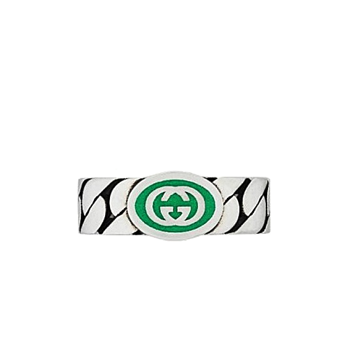 GUCCI 인터로킹G 그린 925실버 반지
