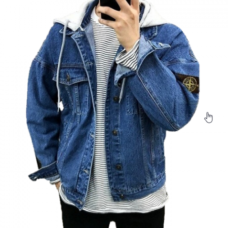 스톤아일*드 워싱 후드 청자켓
